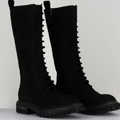 Del Carlo Bottes|Bottes en Velours de Cuir Granada noires