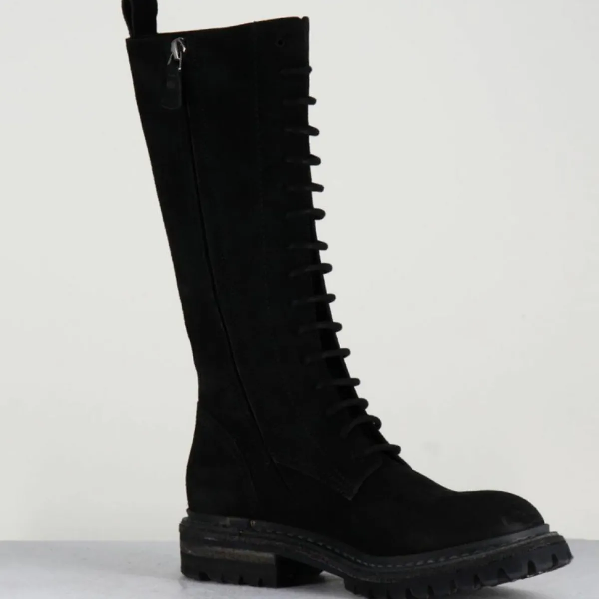 Del Carlo Bottes|Bottes en Velours de Cuir Granada noires