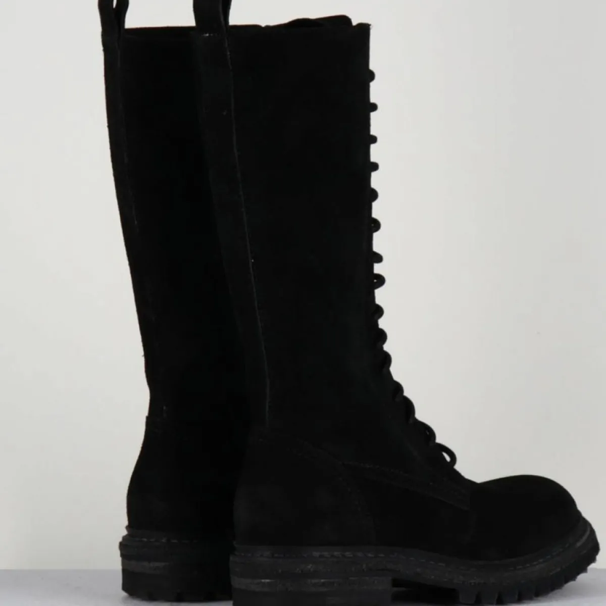 Del Carlo Bottes|Bottes en Velours de Cuir Granada noires