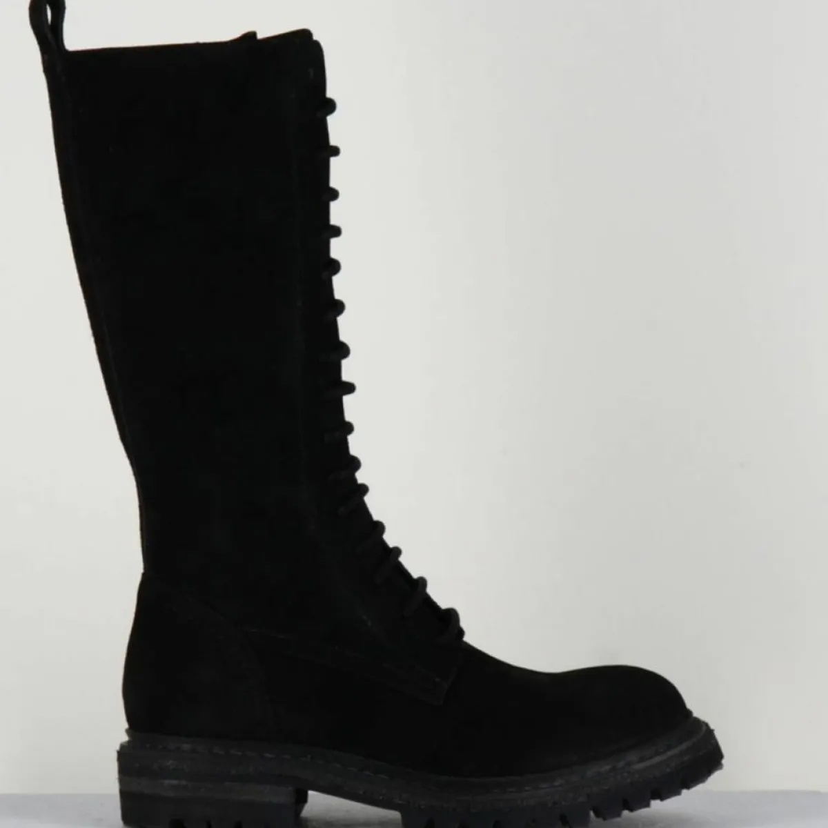 Del Carlo Bottes|Bottes en Velours de Cuir Granada noires