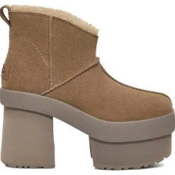 Ugg Bottines|Bottes en Velours de Cuir New Heights Platform Mini marron - Talon 11.4 cm