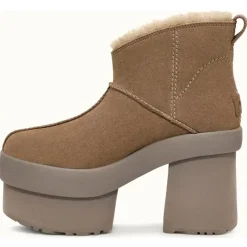 Ugg Bottines|Bottes en Velours de Cuir New Heights Platform Mini marron - Talon 11.4 cm