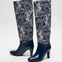 Manoush Bottes|Bottes Santiags bleu nuit - Talon 8 cm