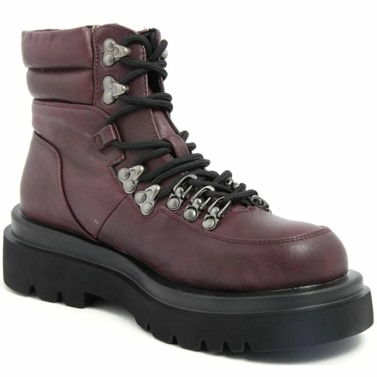 Lab78 Bottines|Bottines à lacets bordeaux - Talon 5 cm