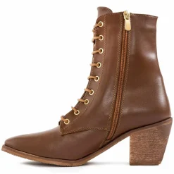 Lab78 Bottines|Bottines à talon cognac - Talon 7 cm