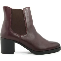Lab78 Bottines|Bottines à talon en Cuir Nelly bordeaux - Talon 6 cm