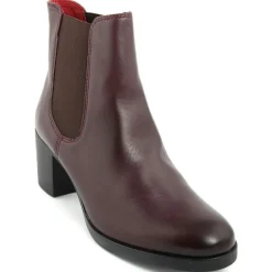 Lab78 Bottines|Bottines à talon en Cuir Nelly bordeaux - Talon 6 cm