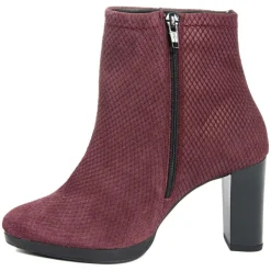 Lab78 Bottines|Bottines à talon en Velours de Cuir Vivi vin - Talon 8.5 cm