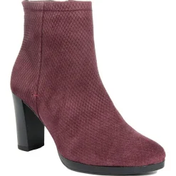 Lab78 Bottines|Bottines à talon en Velours de Cuir Vivi vin - Talon 8.5 cm