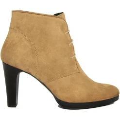 Lab78 Bottines|Bottines à talon en Velours de Cuir April camel - Talon 8.5 cm