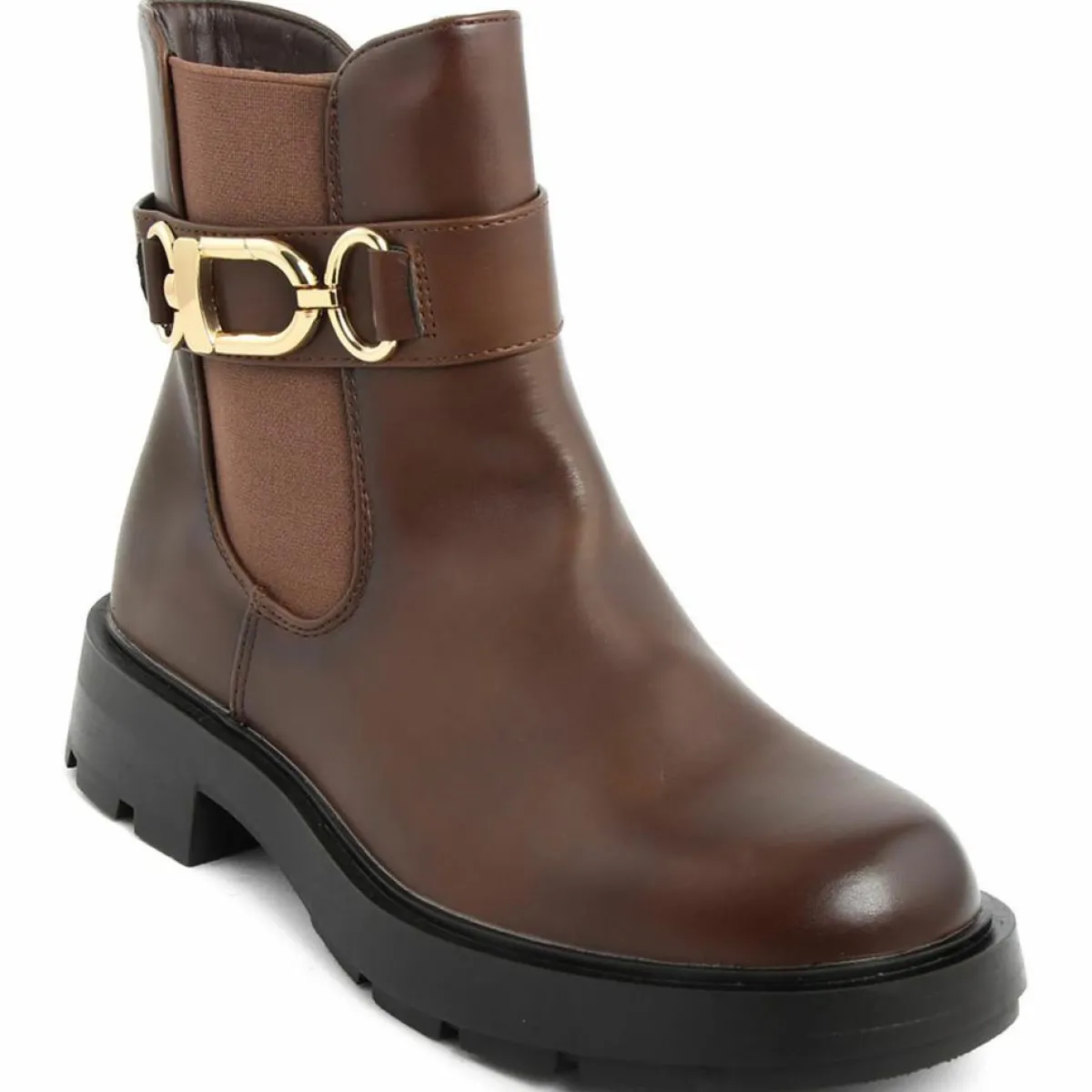 Lab78 Bottines|Bottines chelsea plates marron - Talon 4 cm