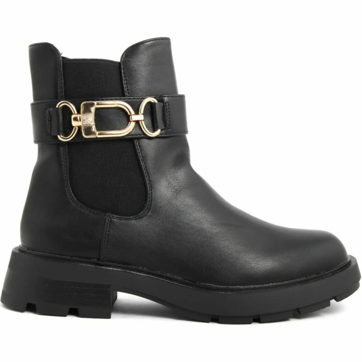 Lab78 Bottines|Bottines chelsea plates noires - Talon 4 cm