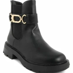 Lab78 Bottines|Bottines chelsea plates noires - Talon 4 cm