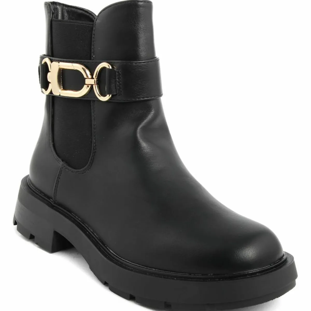 Lab78 Bottines|Bottines chelsea plates noires - Talon 4 cm