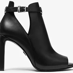 Michael Kors Chaussures Bottines|Bottines en Cuir à bout ouvert Lawson noires - Talon 8.9 cm