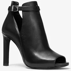 Michael Kors Chaussures Bottines|Bottines en Cuir à bout ouvert Lawson noires - Talon 8.9 cm