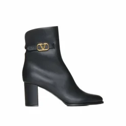 Valentino Garavani Bottines|Bottines en cuir à signature V noires