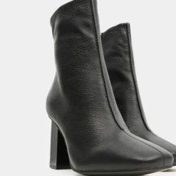 Galeries Lafayette Bottines|Bottines en Cuir à talon géométrique noires - Talon 8,5 cm