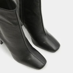 Galeries Lafayette Bottines|Bottines en Cuir à talon géométrique noires - Talon 8,5 cm