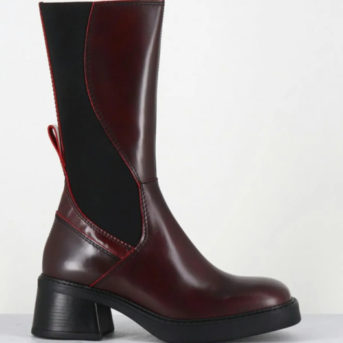 E8 By Miista Bottines|Bottines en Cuir & Textile flavia bordeaux