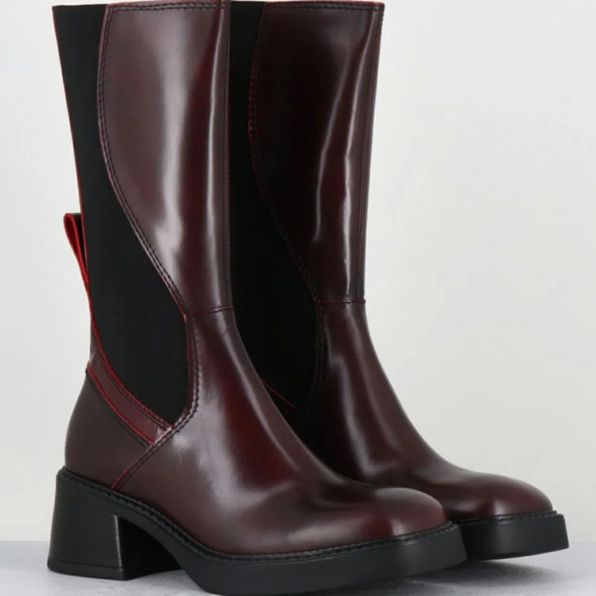 E8 By Miista Bottines|Bottines en Cuir & Textile flavia bordeaux