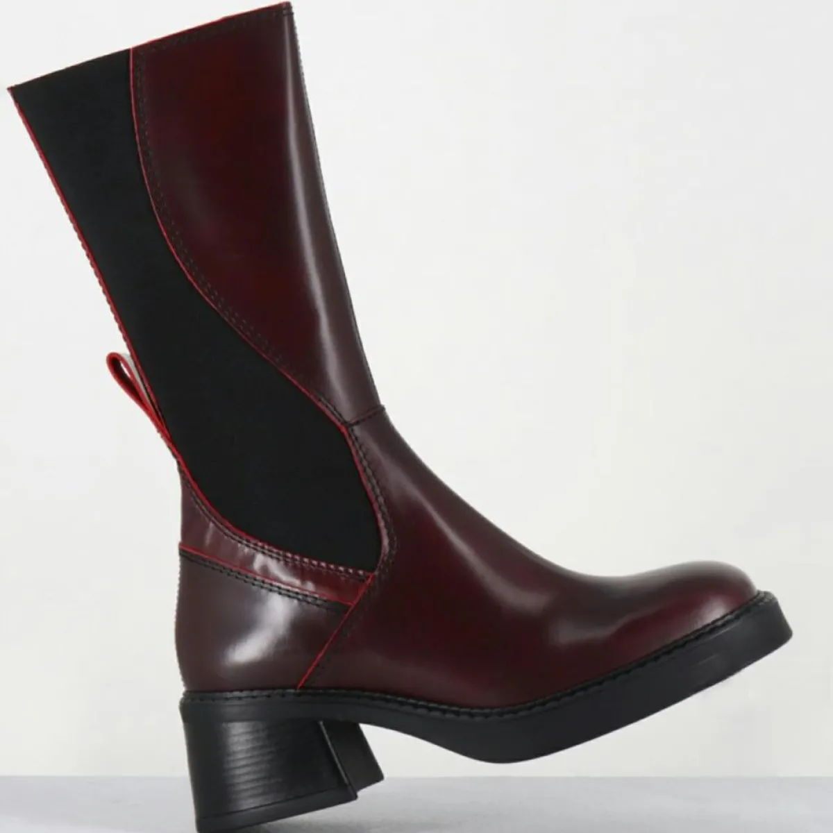 E8 By Miista Bottines|Bottines en Cuir & Textile flavia bordeaux