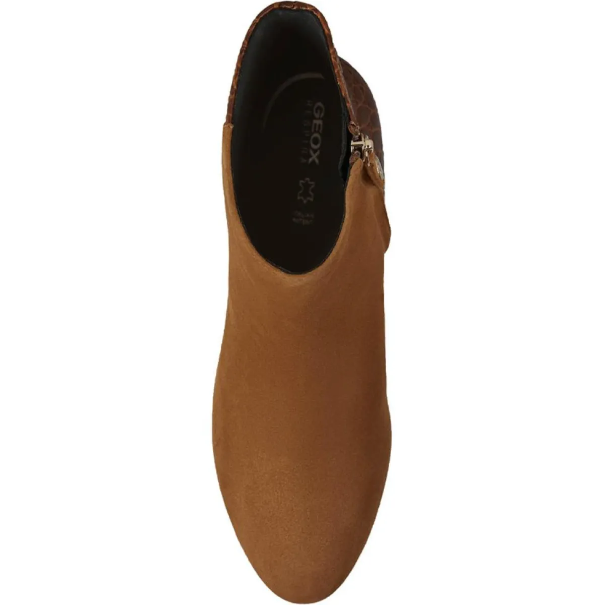 Geox Bottines|Bottines en Cuir & Velours de Cuir Pheby 80 cognac - Talon 8 cm