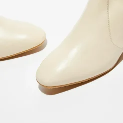 Stuart Weitzman Bottines|Bottines en Cuir Accordion vanille - Talon 5 cm