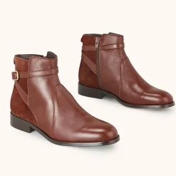 Cosmoparis Bottines|Bottines en Cuir bi-matière Varenne marron