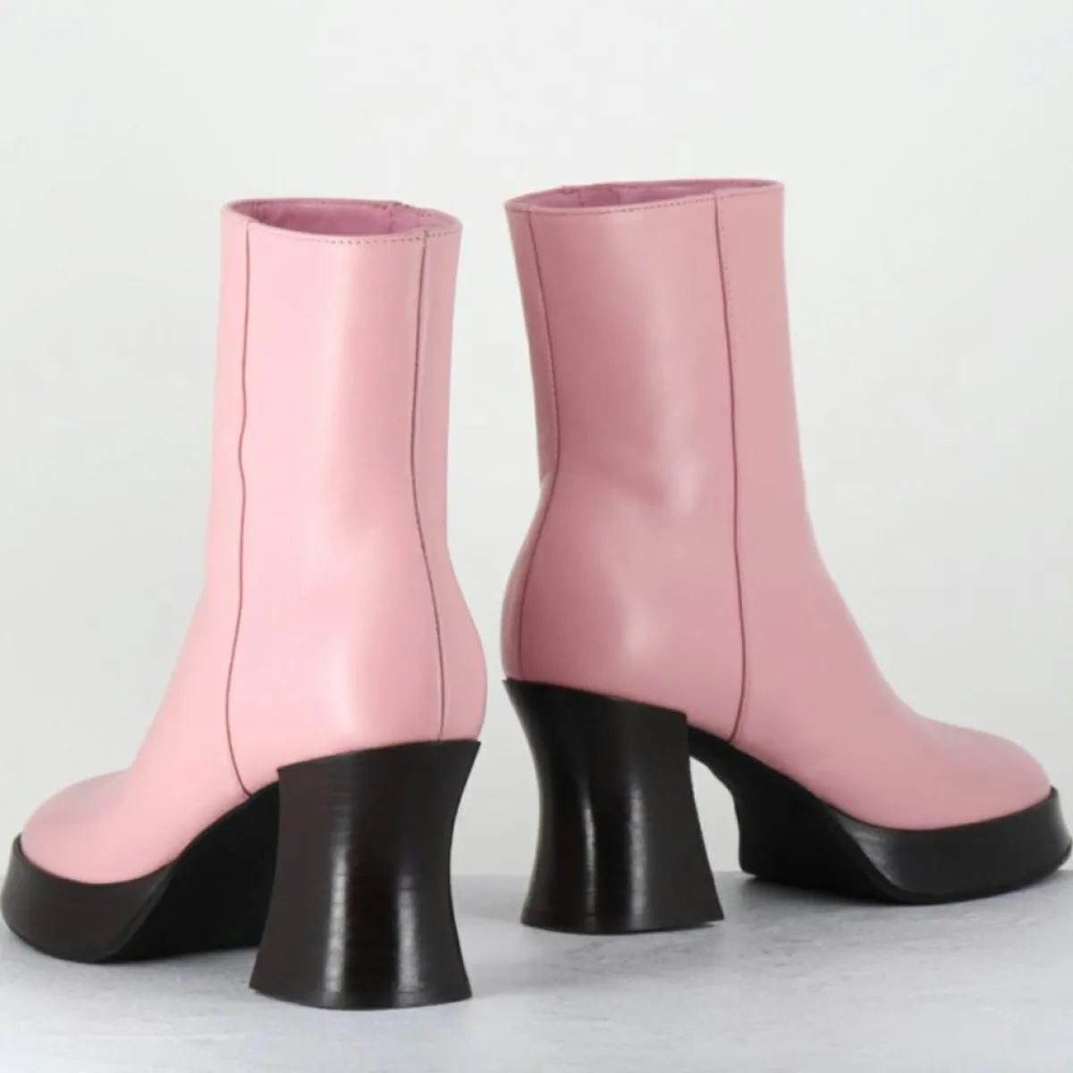 Garrice Lab Bottines|Bottines en Cuir blau roses - Talon : 7.5cm