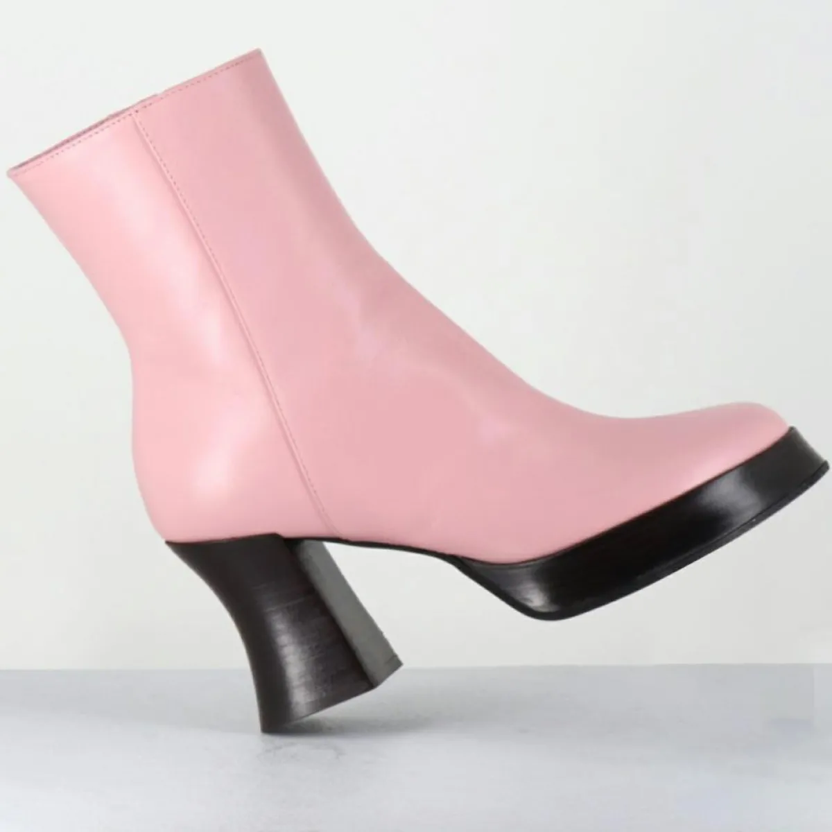 Garrice Lab Bottines|Bottines en Cuir blau roses - Talon : 7.5cm