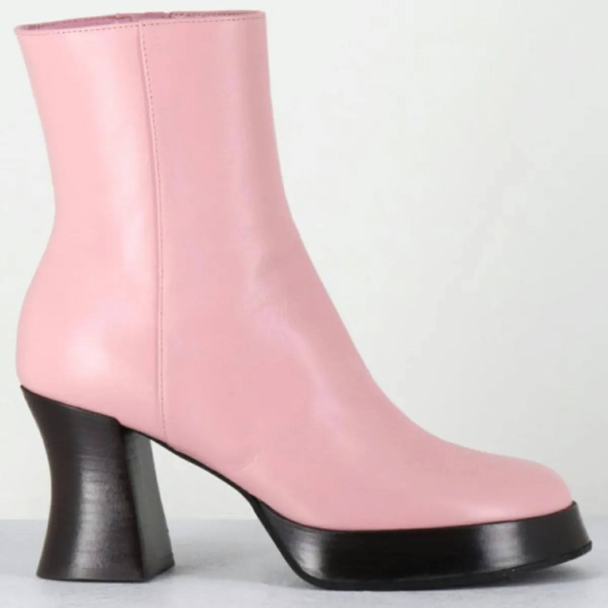 Garrice Lab Bottines|Bottines en Cuir blau roses - Talon : 7.5cm