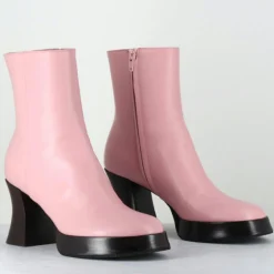 Garrice Lab Bottines|Bottines en Cuir blau roses - Talon : 7.5cm