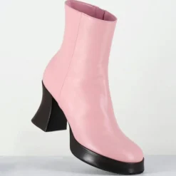 Garrice Lab Bottines|Bottines en Cuir blau roses - Talon : 7.5cm