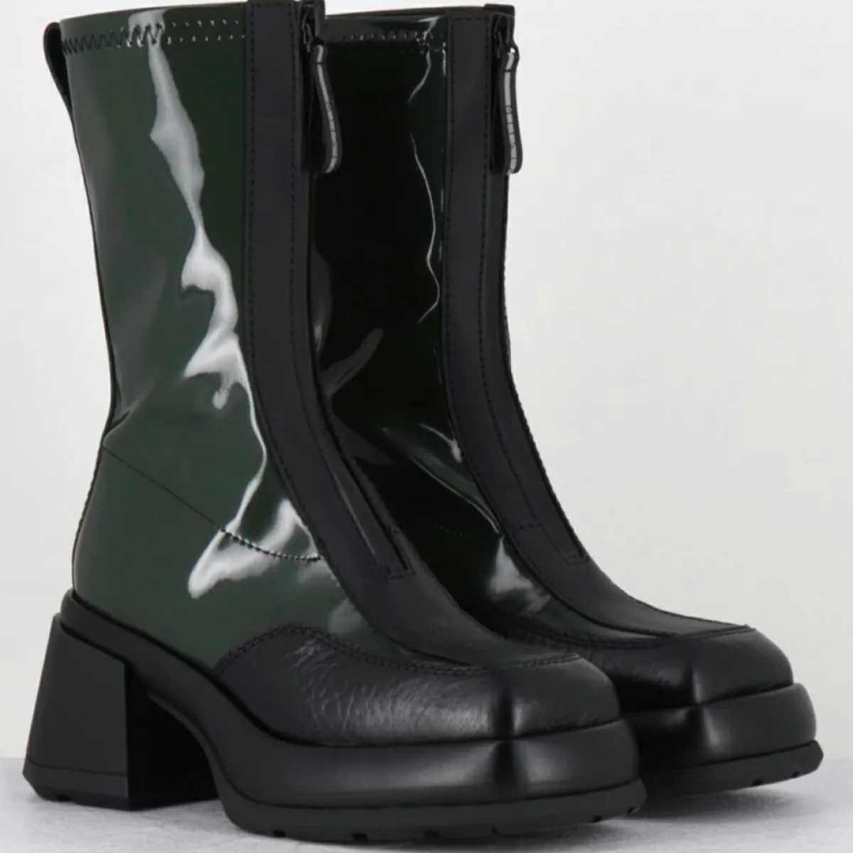 E8 By Miista Bottines|Bottines en Cuir camila vertes - Talon : 8cm