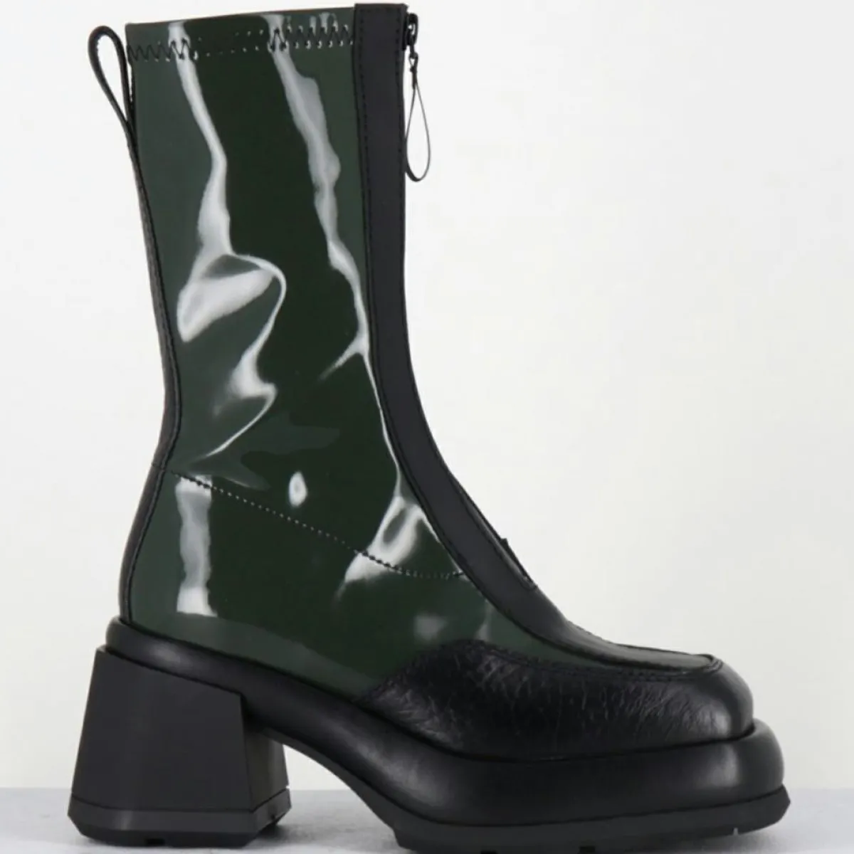 E8 By Miista Bottines|Bottines en Cuir camila vertes - Talon : 8cm