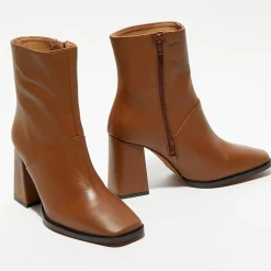 Apologie Bottines|Bottines en Cuir Lorina camel - Talon 8,5 cm
