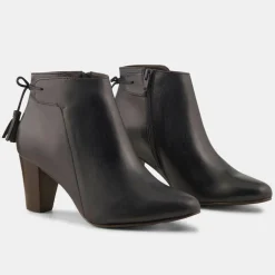 Minelli Bottines|Bottines en Cuir Marie marine foncé - Talon 7 cm