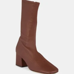 By Far Bottines|Bottines en Cuir Maya marron - Talon 6,5 cm