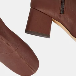By Far Bottines|Bottines en Cuir Maya marron - Talon 6,5 cm