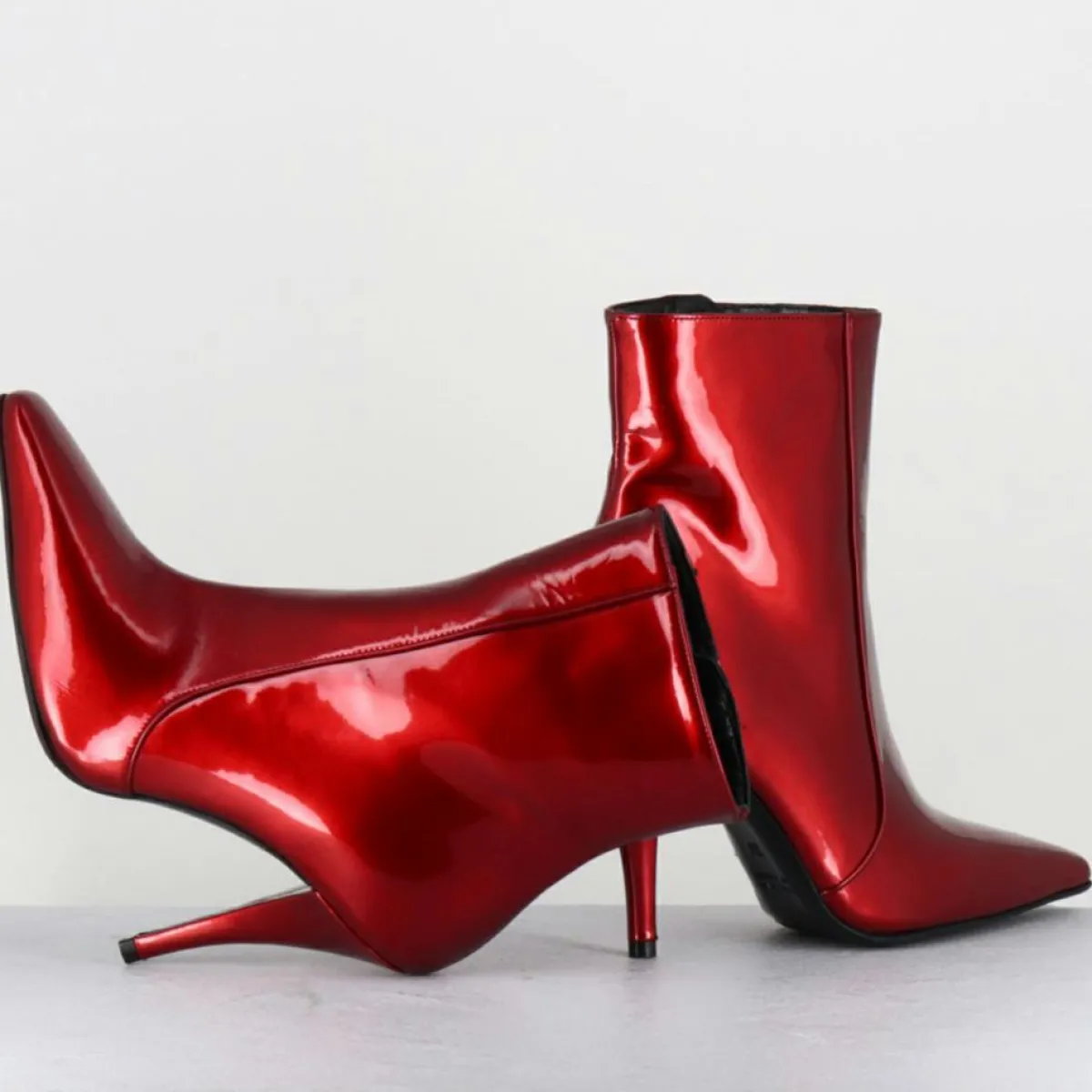 Garrice Lab Bottines|Bottines en Cuir mecha galaxie rouges - Talon : 9.5cm