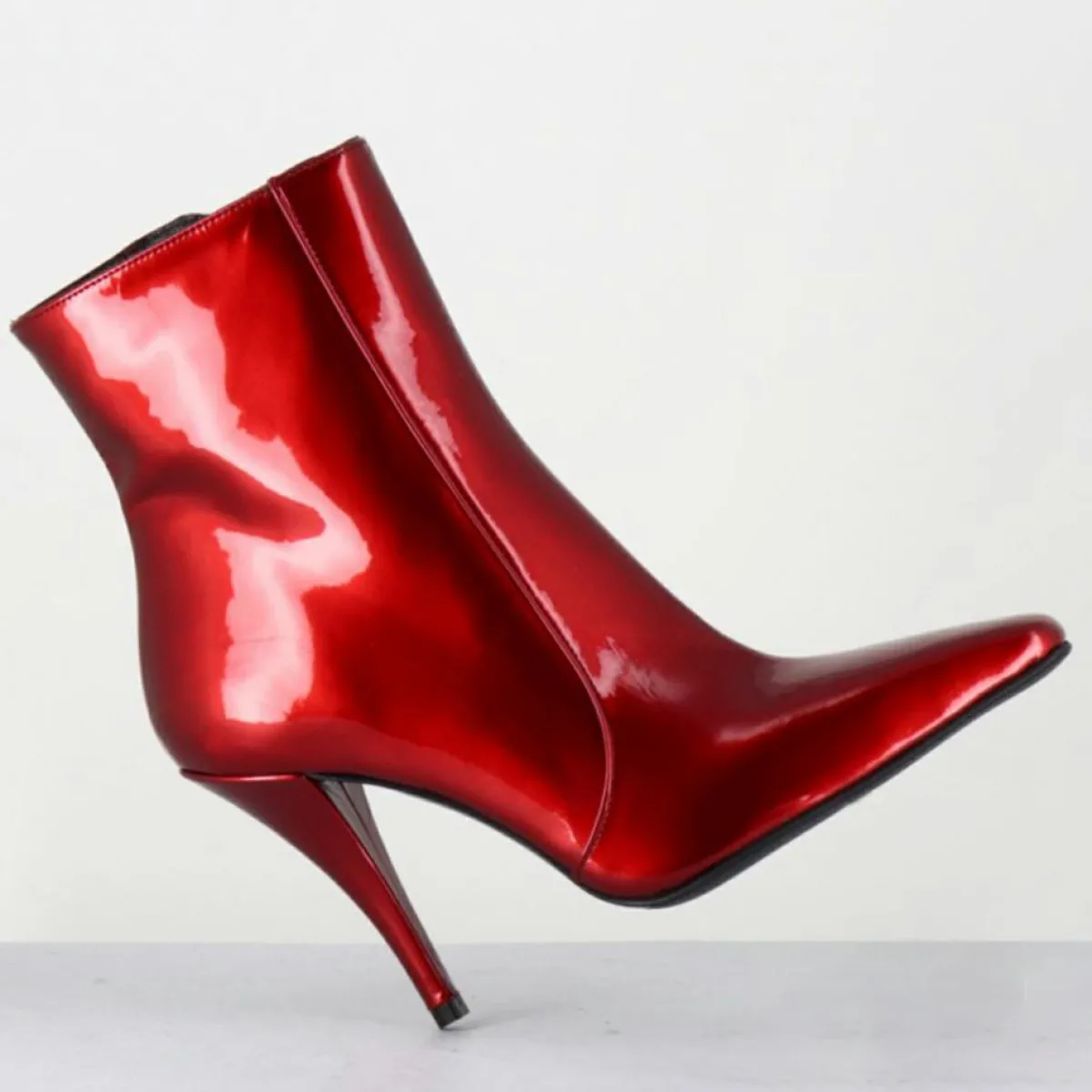 Garrice Lab Bottines|Bottines en Cuir mecha galaxie rouges - Talon : 9.5cm