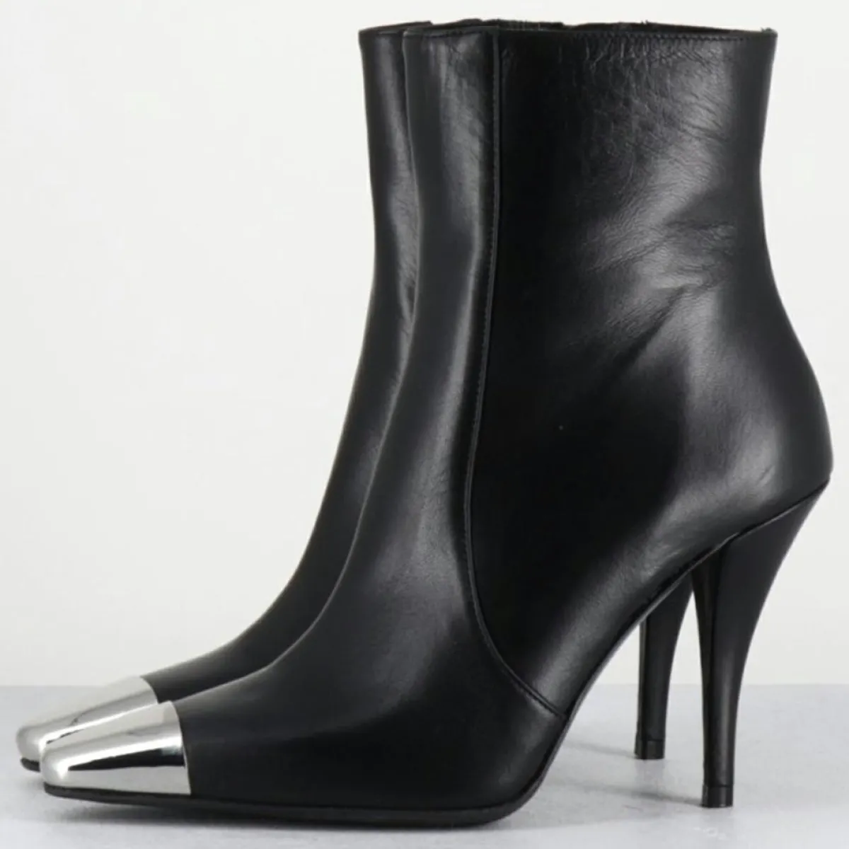 Garrice Lab Bottines|Bottines en Cuir mecha noires - Talon : 9.5cm
