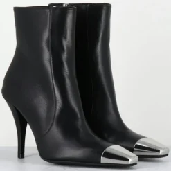 Garrice Lab Bottines|Bottines en Cuir mecha noires - Talon : 9.5cm