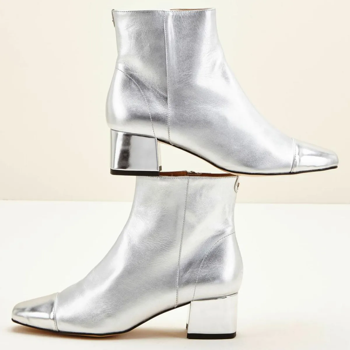 Cosmoparis Bottines|Bottines en Cuir métallisé Camilia argentées