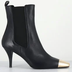 Garrice Lab Bottines|Bottines en Cuir nako bleu marine foncé - Talon : 7.5cm