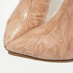 Apologie Bottines|Bottines en Cuir python Suzanne rose/marron - Talon 7 cm