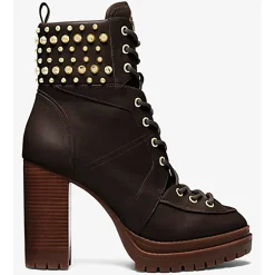 Michael Kors Chaussures Bottines|Bottines en Cuir Yvonne chocolat - Talon 10.2 cm