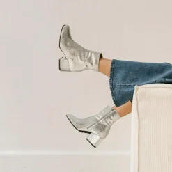 Jonak Bottines|Bottines en Sequins Darlene Bis argentées - Talon 6.5 cm