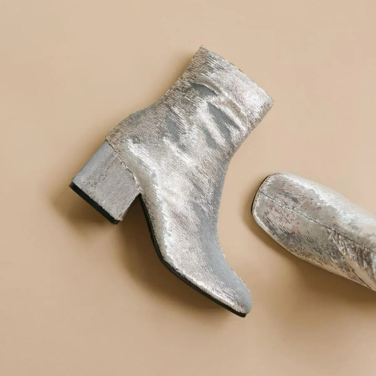 Jonak Bottines|Bottines en Sequins Darlene Bis argentées - Talon 6.5 cm